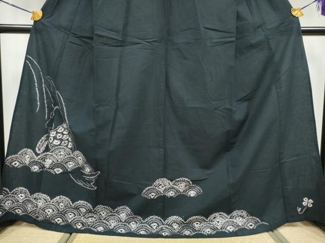 平和屋着物∴夏物　訪問着　浴衣　絞り　鯉の滝登り　青海波　綿　逸品　CAAY4567ng 平和屋着物∴夏物 訪問着 浴衣 絞り 鯉の滝登り 青海波 綿 逸品