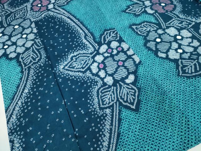 平和屋着物∴夏物 浴衣 有松鳴海絞り 紫陽花 綿 逸品 CAAY4573ng