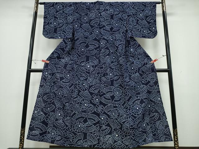 平和屋着物∴夏物　浴衣　有松鳴海絞り　番傘　綿　逸品　CAAY4579ng