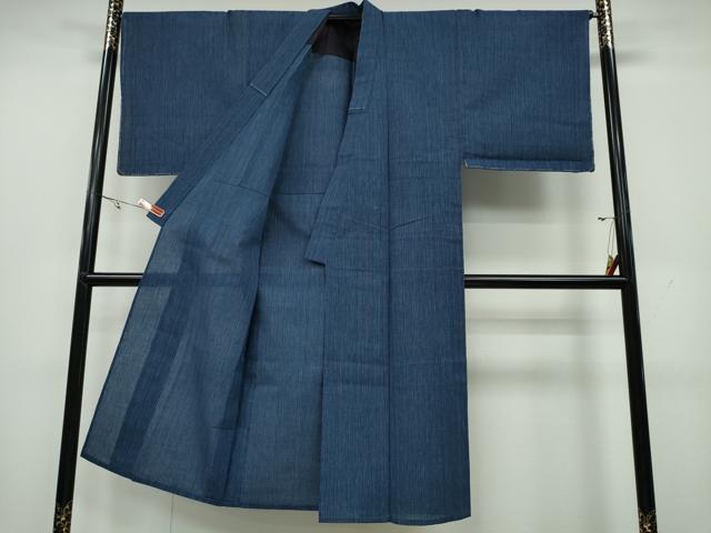 平和屋着物∴夏物　男性　阿波しじら織　浴衣　縞　綿　逸品　未使用　CAAY4597ng_2
