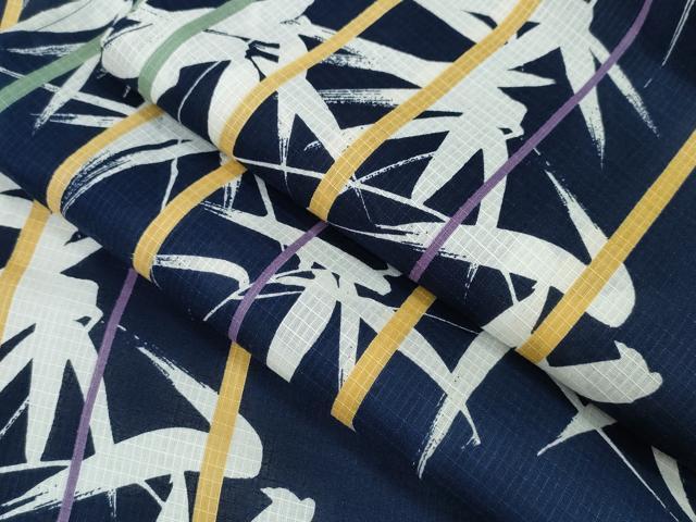 平和屋着物∴夏物　浴衣　綿紅梅　笹竹間道　綿　逸品　CAAY4601ng