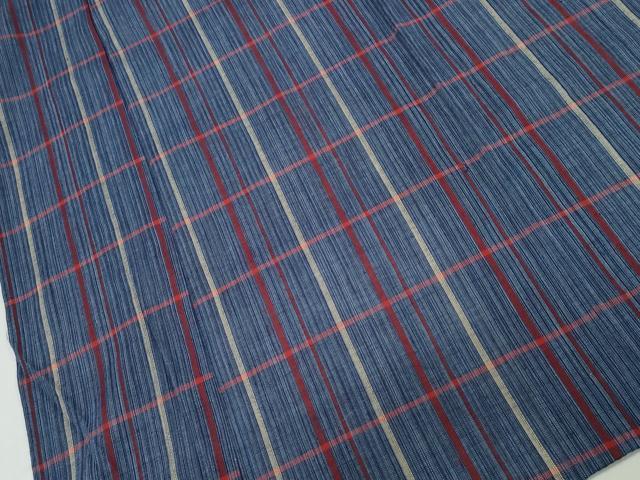 平和屋着物∴夏物　阿波しじら織　浴衣　格子柄　綿　逸品　CAAY4609ng_3