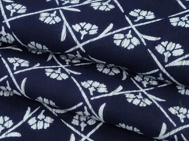 平和屋着物∴夏物　浴衣　縦綿絽　枝裏菊菱文　綿　逸品　CAAY4611ng