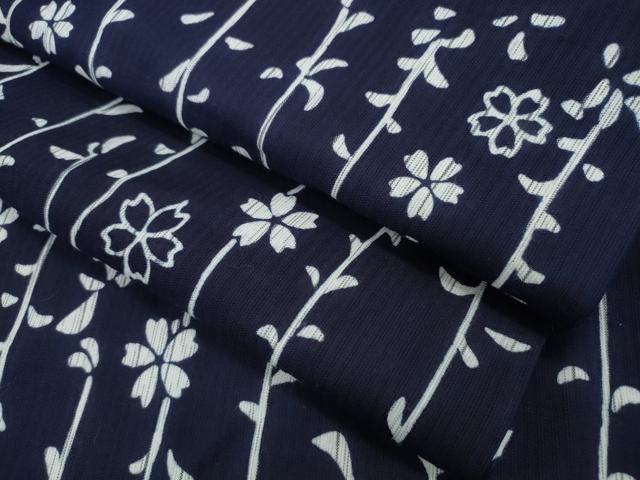平和屋着物∴夏物　浴衣　縦綿絽　枝花文　綿　逸品　CAAY4612ng