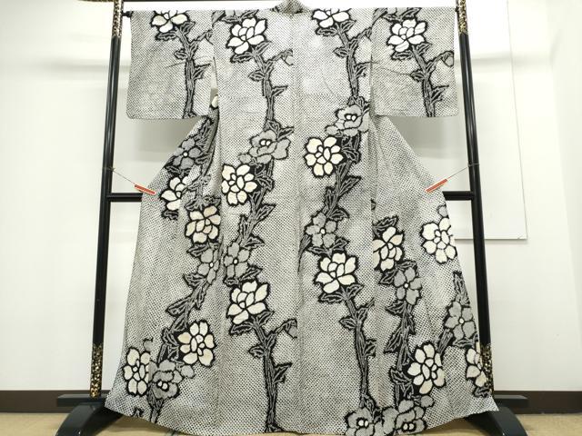 平和屋着物∴夏物　浴衣　有松鳴海絞り　枝牡丹　綿　逸品　CAAY4624ng