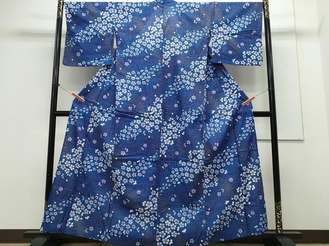 平和屋着物∴夏物　浴衣　綿紅梅　舞桜　金彩　綿　逸品　CAAY4627ng 平和屋着物∴夏物 浴衣 綿紅梅 舞桜 金彩 綿 逸品 CAAY4627ng