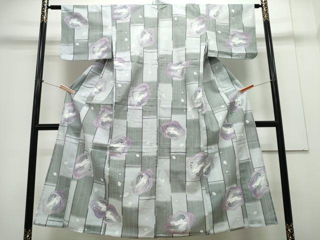 平和屋着物∴夏物　浴衣　跳兎　立波文　綿　逸品　CAAY4628ng 平和屋着物∴夏物 浴衣 跳兎 立波文 綿 逸品 CAAY4628ng