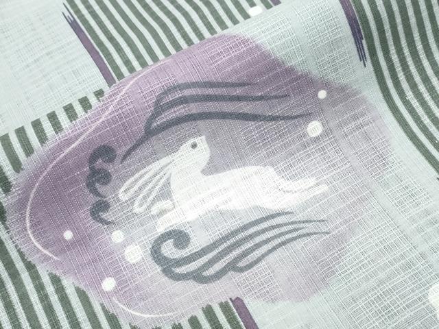 平和屋着物∴夏物　浴衣　跳兎　立波文　綿　逸品　CAAY4628ng 平和屋着物∴夏物 浴衣 跳兎 立波文 綿 逸品 CAAY4628ng