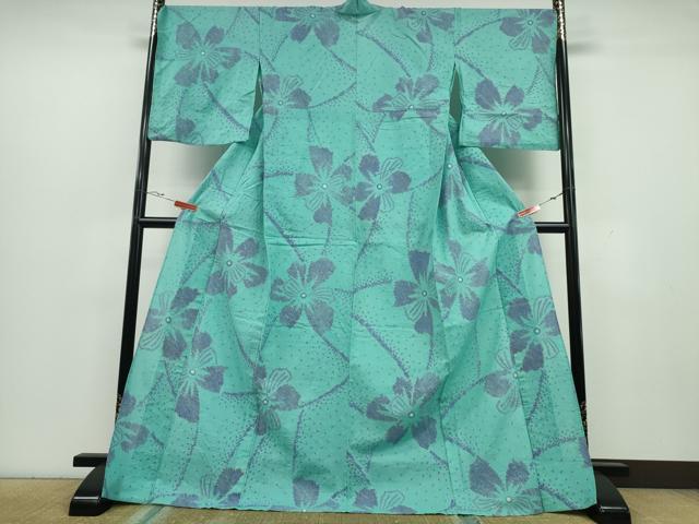 平和屋着物∴夏物　浴衣　有松鳴海絞り　舞花文　綿　逸品　CAAY4656ng