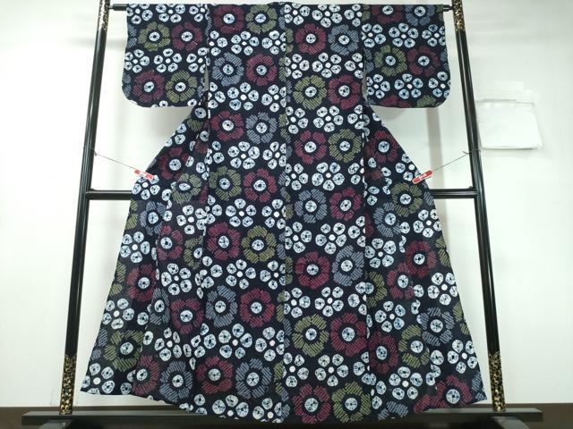 平和屋着物∴夏物　浴衣　有松鳴海絞り　舞花尽くし　綿　逸品　CAAY4671ng