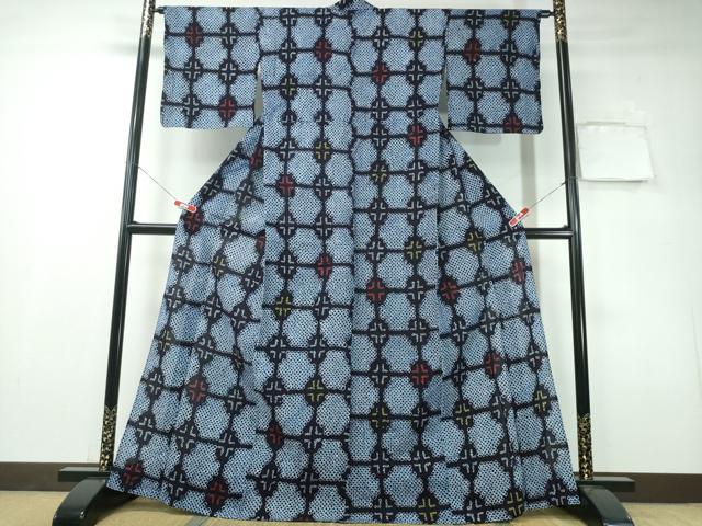 平和屋着物∴夏物　浴衣　有松鳴海絞り　天井文　綿　逸品　CAAY4673ng