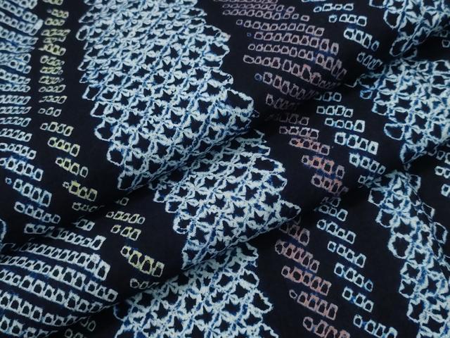 平和屋着物∴夏物　浴衣　有松鳴海絞り　よろけ縞　綿　逸品　CAAY4674ng