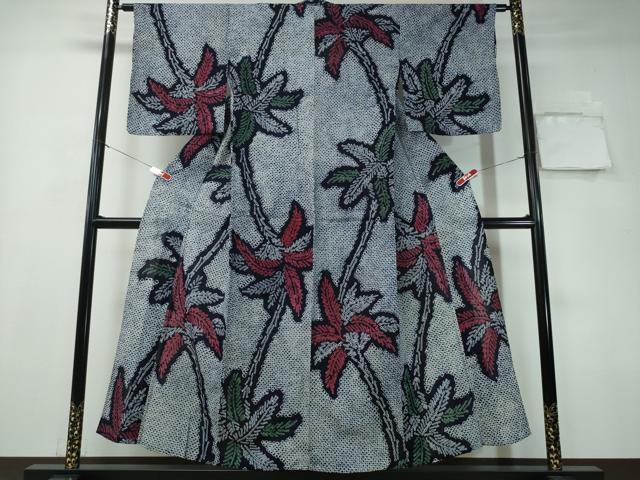 平和屋着物∴夏物　浴衣　有松鳴海絞り　草木文　綿　逸品　CAAY4676ng