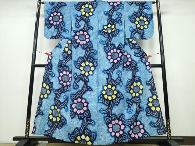 平和屋着物∴夏物　浴衣　有松鳴海絞り　花唐草文　綿　逸品　未使用　CAAY4704ng