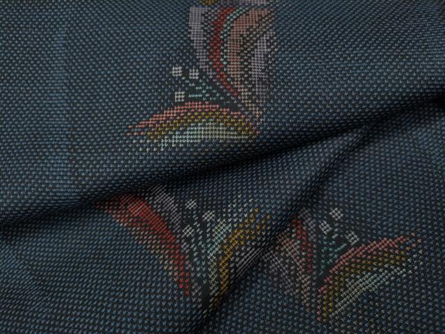 平和屋着物●本場大島紬　9マルキ　吉祥花文　正絹　逸品　CAAY4816ut