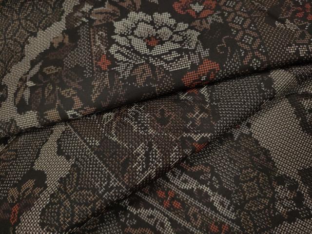 平和屋着物●本場大島紬　9マルキ　道長吉祥花文　正絹　逸品　CAAY4874ut