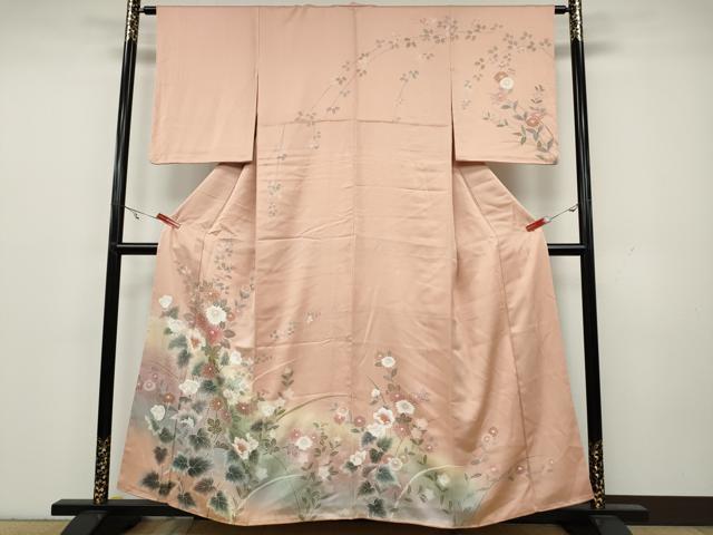 平和屋着物●訪問着　草花文　暈し染め　正絹　逸品　未使用　CAAY4900ut