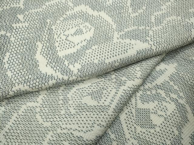 平和屋着物●本塩沢　110亀甲　舞花尽くし　正絹　逸品　CAAY4915ut