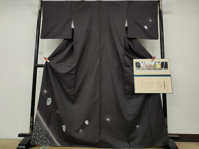 平和屋着物●訪問着　本場縞大島紬　フクロウ　宮之原織物謹製　証明書付き　正絹　逸品　CAAY4918ut