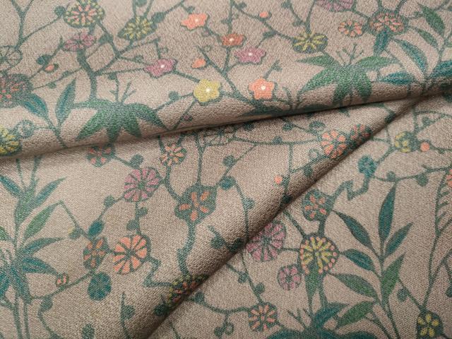 平和屋着物●上質な小紋　草花文　正絹　逸品　CAAY4928ut