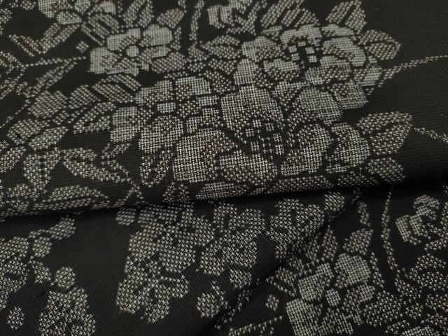 平和屋着物●本場大島紬　9マルキ　草花文　正絹　逸品　CAAY4962ut