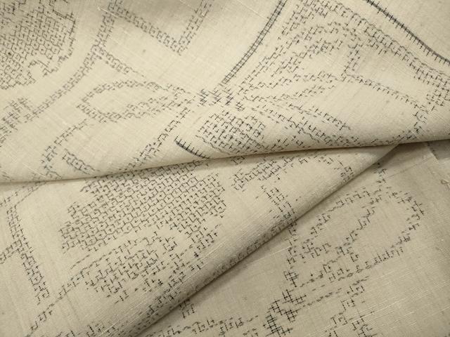 平和屋着物●結城紬　80亀甲　色紙重ね雪輪結び紐文　正絹　逸品　CAAY4981ut