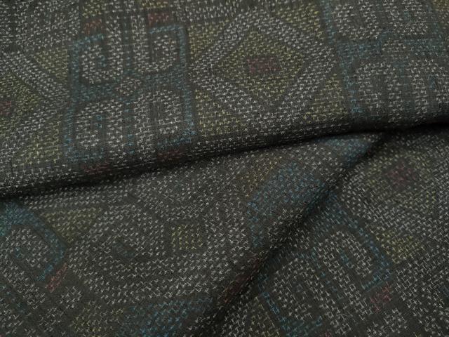 平和屋着物●結城ちぢみ　吉祥文　正絹　逸品　CAAY5026ut