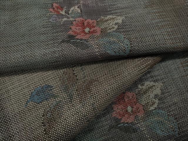 平和屋着物●本場大島紬　9マルキ　蔦の葉花文　正絹　逸品　未使用　CAAY5038ut