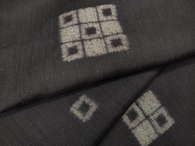 平和屋着物●上質な紬　格子柄　正絹　逸品　CAAY5045ut