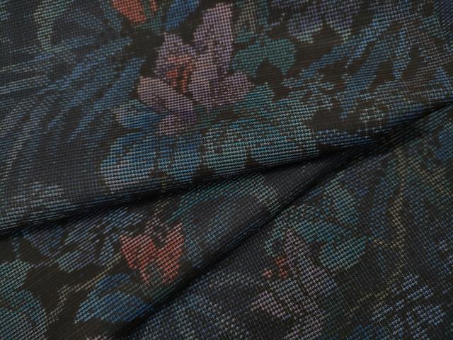 平和屋着物●本場大島紬　9マルキ　草花文　正絹　逸品　未使用　CAAY5047ut