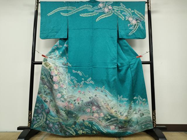 平和屋着物●訪問着　辻が花　絞り　暈し染め　金彩　正絹　逸品　CAAY5089ut