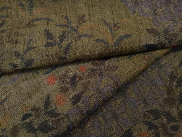 平和屋着物●上質な紬　雲重ね吉祥草花文　正絹　逸品　CAAY5109ut