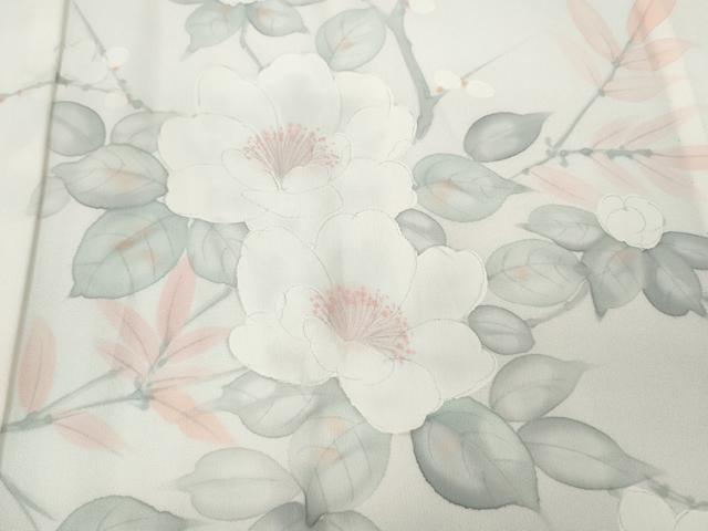 平和屋着物○長襦袢 無双仕立て 手描き 枝花文 暈し染め 正絹 逸品