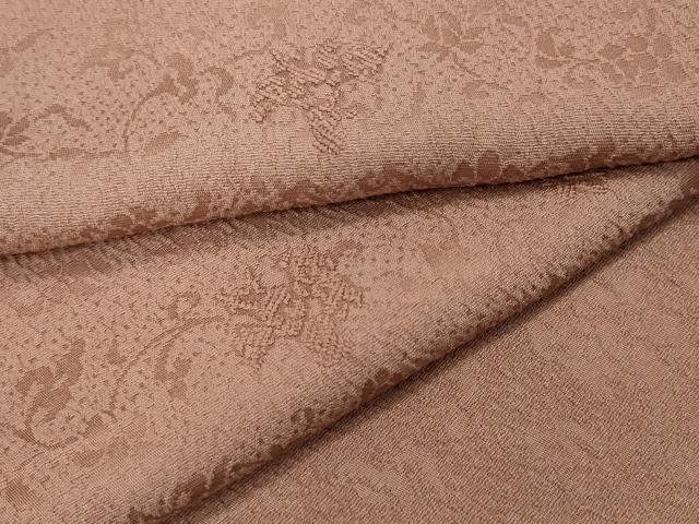 平和屋着物●上質な色無地　花唐草地紋　珊瑚色　正絹　逸品　CAAY5129ut