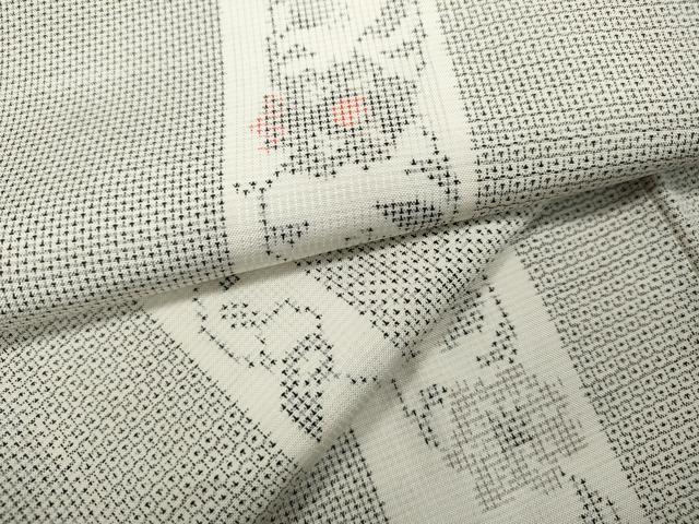 平和屋着物●本場大島紬　白大島　120亀甲　更紗花間道　正絹　逸品　CAAY5130ut