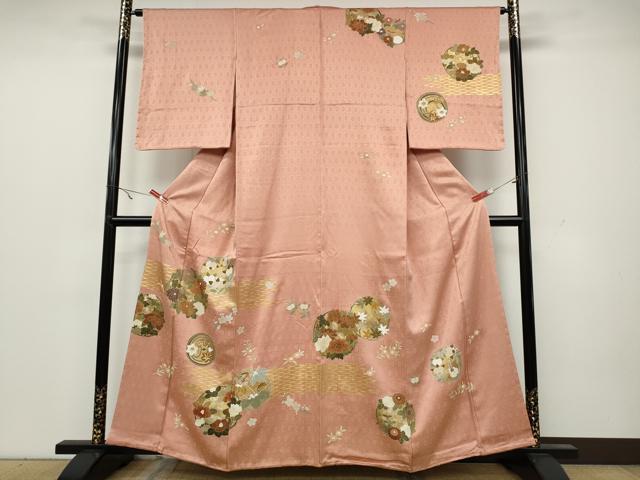 平和屋着物●訪問着　草花丸文　金彩　正絹　逸品　CAAY5147ut