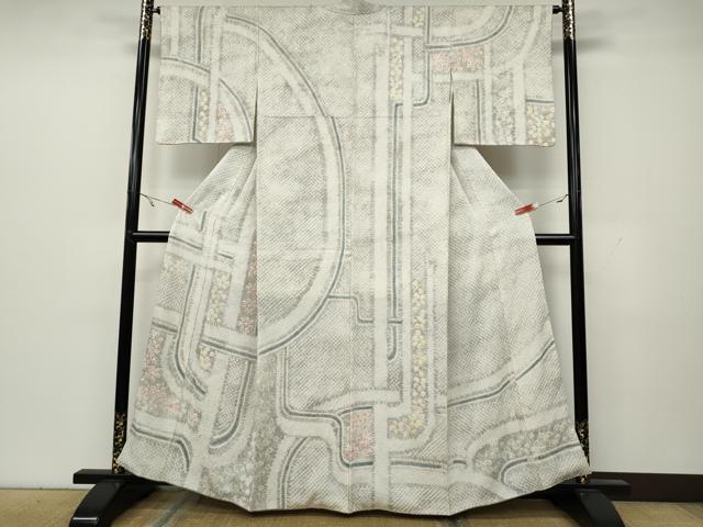 平和屋着物●訪問着　総絞り　吉祥花文　正絹　逸品　CAAY5157ut