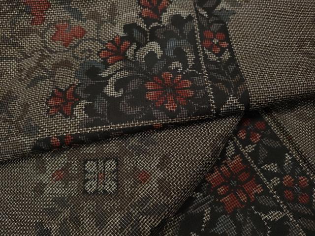 平和屋着物●本場大島紬　9マルキ　吉祥花文　正絹　逸品　未使用　CAAY5164ut