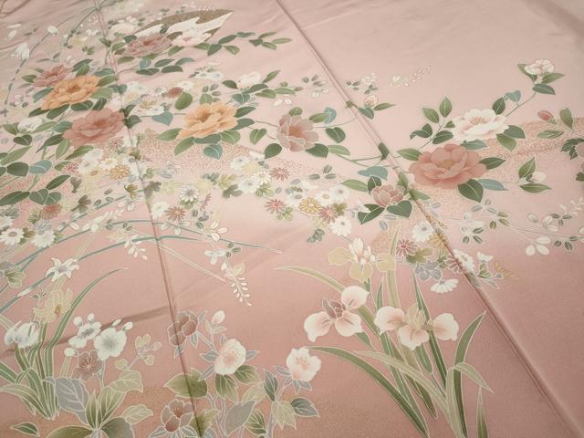 平和屋着物○訪問着 地紙草花文 金彩 正絹 逸品 CAAY5184ut