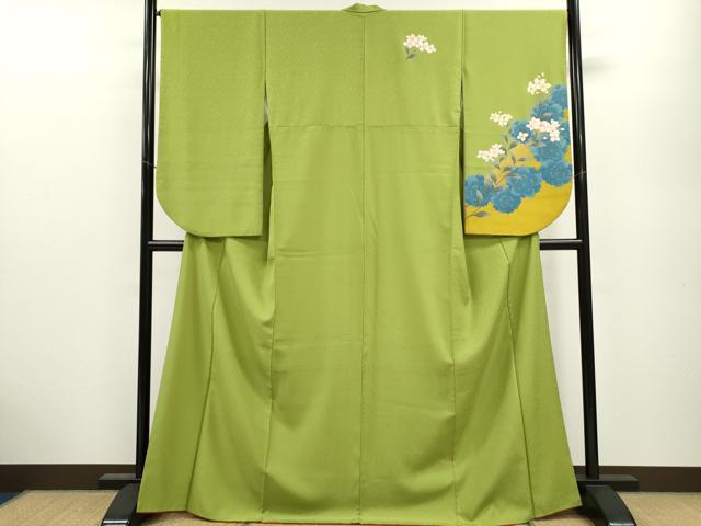 平和屋着物●小振袖　二尺袖　枝花文　金彩　洗える着物　CAAY6208ze