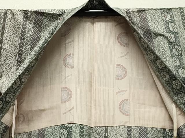 平和屋着物●上質な紬　アンサンブル　花間道　正絹　逸品　CAAY6761gh 平和屋着物○上質な紬 アンサンブル 花間道 正絹 逸品 CAAY6761gh