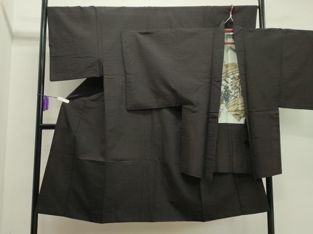 平和屋着物●男性　紬　アンサンブル　霞文　正絹　逸品　CAAY6763gh