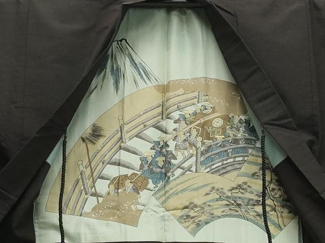 平和屋着物○男性 紬 アンサンブル 霞文 正絹 逸品 CAAY6763gh