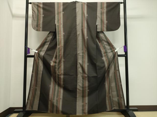 平和屋着物○本場大島紬 9マルキ 吉祥間道 正絹 逸品 CAAY6766gh