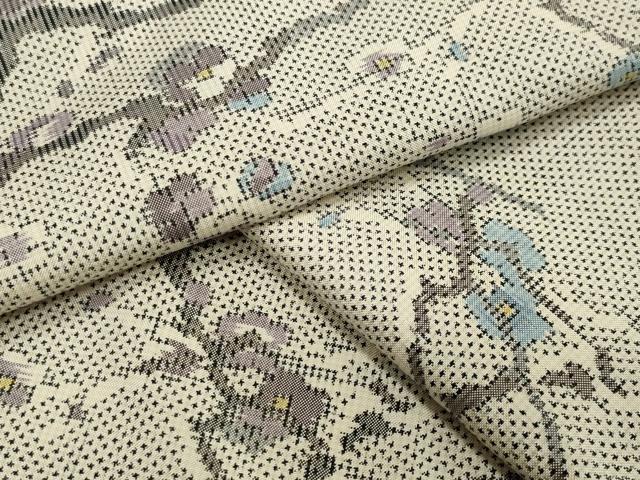平和屋着物●本場大島紬　白大島　7マルキ　枝梅文　総絣　正絹　逸品　CAAY6768gh