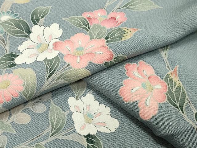 平和屋着物●上質な小紋　友禅　枝花文　正絹　逸品　未使用　CAAY8050gh