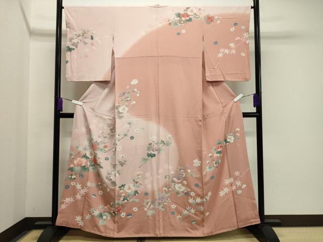 平和屋着物●訪問着　友禅　作家物　枝花文　暈し染め　正絹　逸品　CAAY8059gh