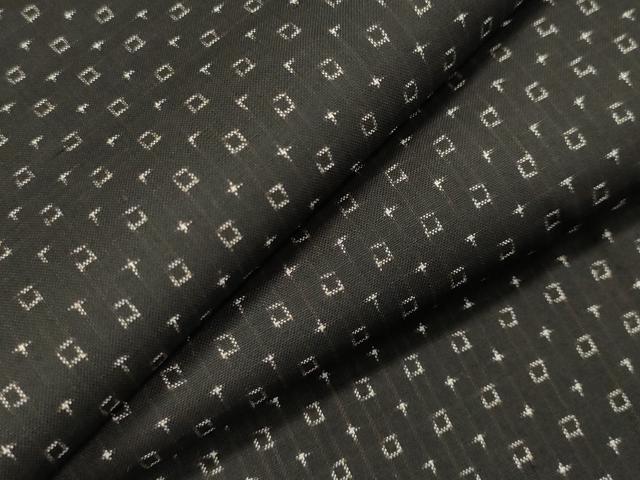 平和屋着物●上質な紬　幾何学文様　正絹　逸品　CAAY8062gh