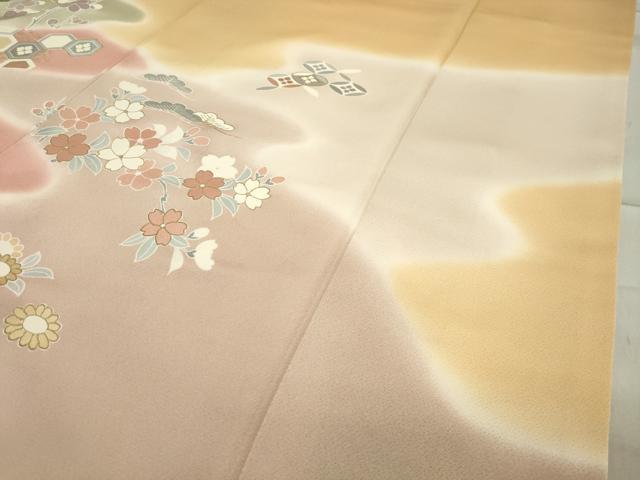 平和屋着物●創業460年・千總　訪問着　駒刺繍　草花文　暈し染め　金彩　正絹　逸品　CAAY8072gh 平和屋着物○創業460年・千總 訪問着 駒刺繍 草花文 暈