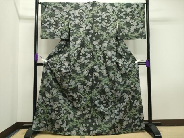 平和屋着物●本場大島紬　7マルキ　枝花文　正絹　逸品　CAAY8086gh 平和屋着物○本場大島紬 7マルキ 枝花文 正絹 逸品 CAAY8086gh 紬